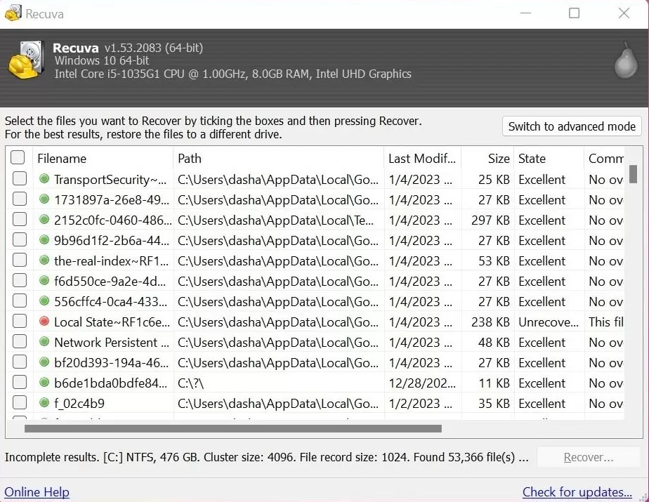 Mail stores and empty profiles — full article